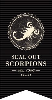 logo for Seal Out Scorpions, An Arizona Scorpion Control And Prevention Service Covering Scottsdale, Mesa, Chandler, Phoenix and surrounding areas.