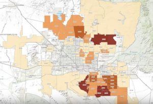 Scorpion heatmap shows scorpion populations by Zip codes in Phoenix Valley AZ