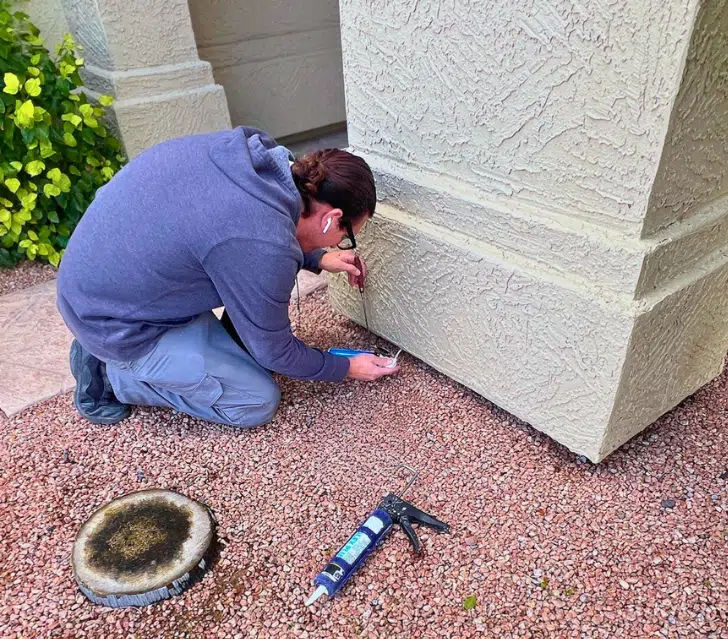 Exterior Wall Sealing to Block Scorpion Entry Points