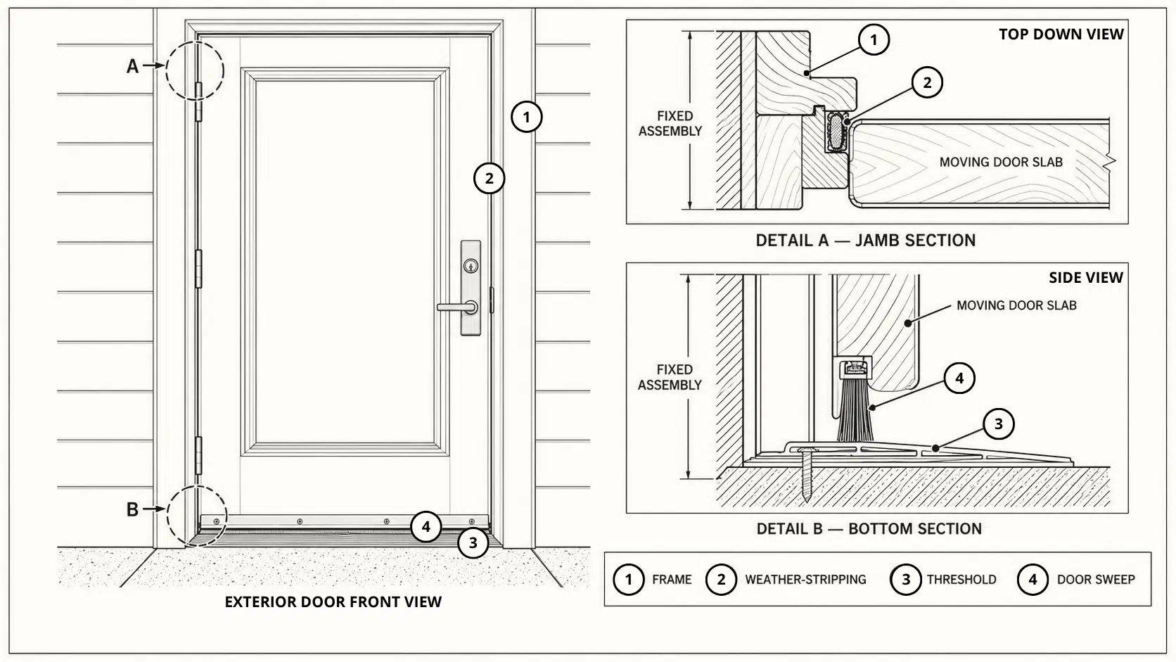 Exterior Door Components for a Scorpion Barrier System