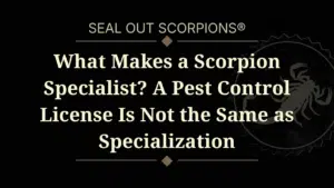 What Makes a Scorpion Specialist? A Pest Control License Is Not the Same as Specialization