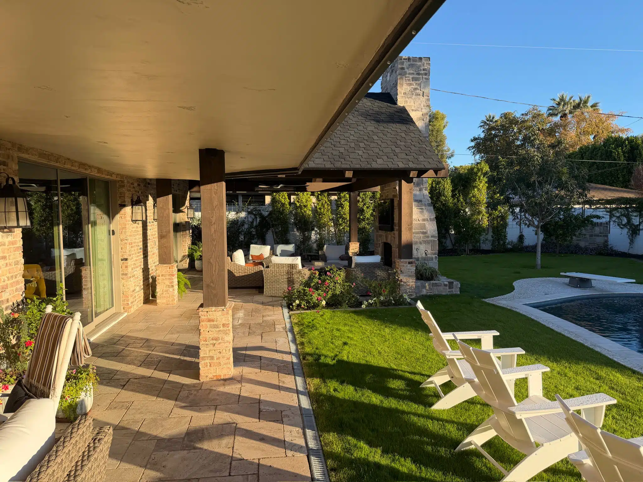 Arizona Home Landscape With Scorpion Pest Pathways