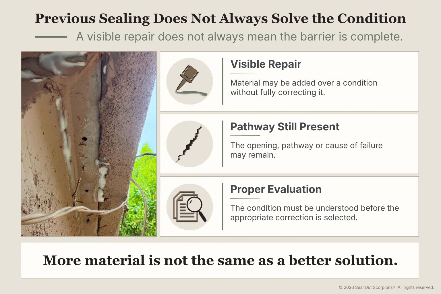 Sealant Scar Tissue From Failed Home Sealing Repairs